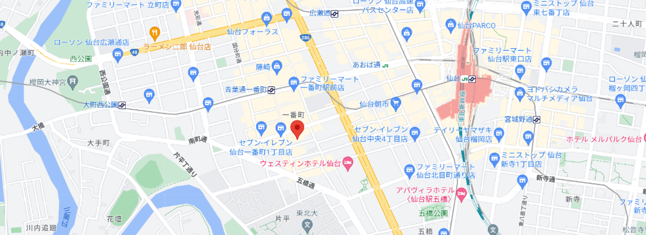 所在地の地図
